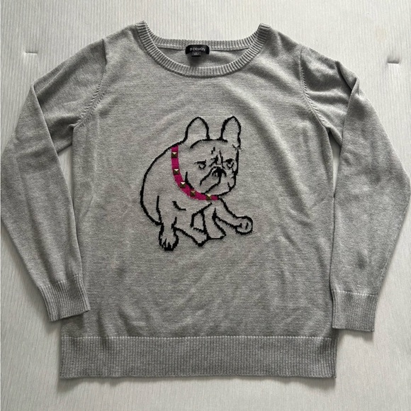 B. Design Sweaters - B.Design Gray Sweater with French Bulldog Design